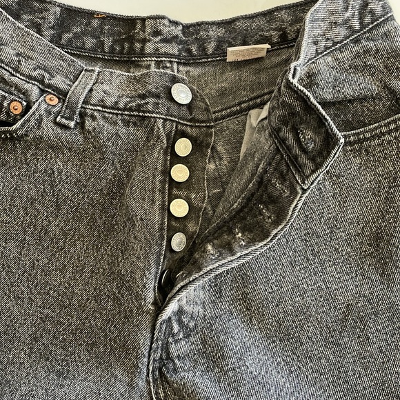 Vintage Levi’s 501 black acid wash Y2K button fly high waisted jeans size 13 J - Picture 11 of 15